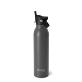 Botella con tapa y sorbo gris (20 oz)