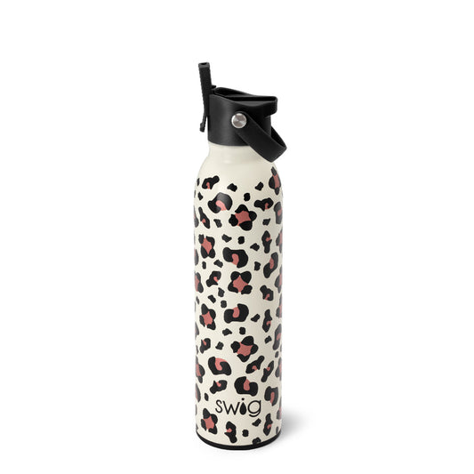 Botella con tapa y sorbo Luxy Leopard (20 oz)