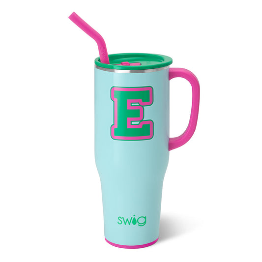 Taza gigante con la inicial E de Prep Rally (40 oz)