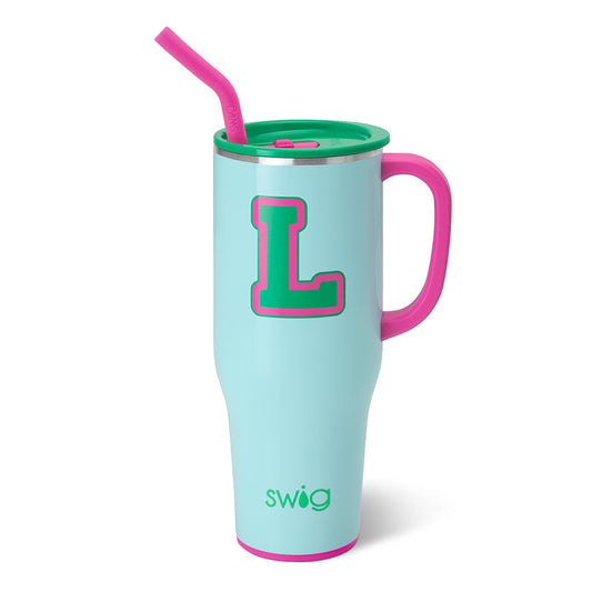 Taza gigante con inicial L de Prep Rally (40 oz)