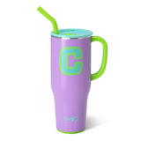 Taza gigante con inicial C ultravioleta (40 oz)