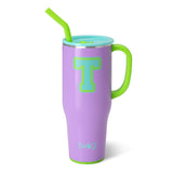 Taza gigante con inicial T ultravioleta (40 oz)