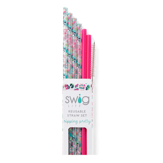 Set de pajitas reutilizables Party Animal + Hot Pink