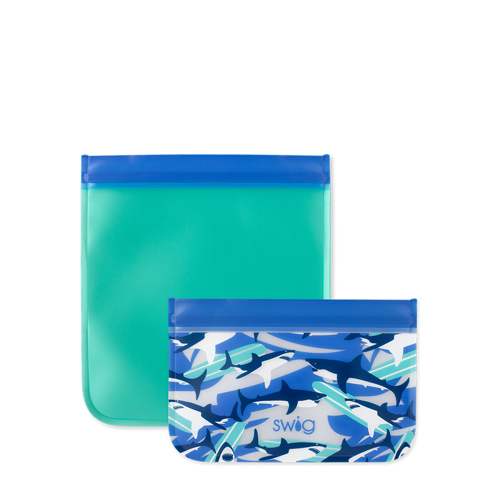 Bolsas de almacenamiento reutilizables con forma de aleta de tiburón (juego de 4)