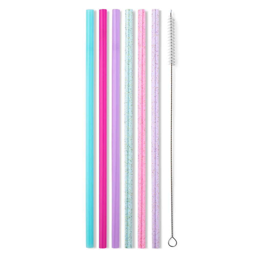 Juego de pajitas reutilizables con purpurina Cloud Nine