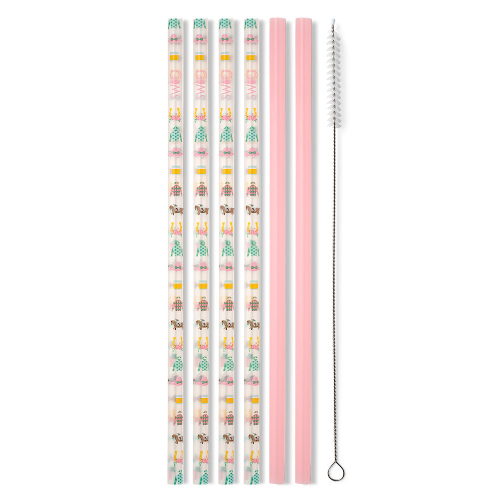 Derby Day + Blush Reusable Straw Set