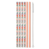 Full Bloom + Coral Reusable Straw Set