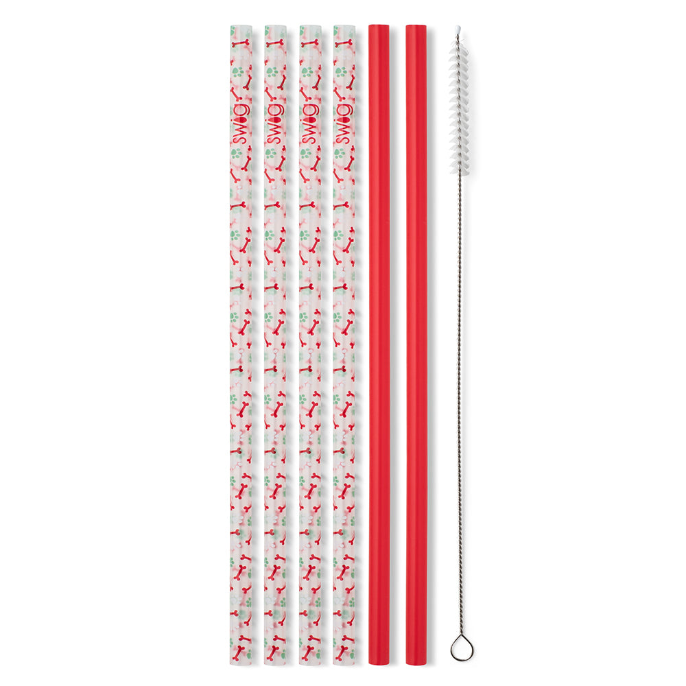 Happy Howlidays + Red Reusable Straw Set