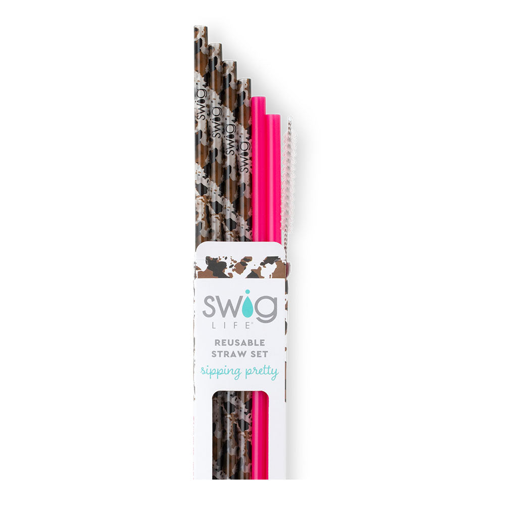 Hayride + Hot Pink Reusable Straw Set
