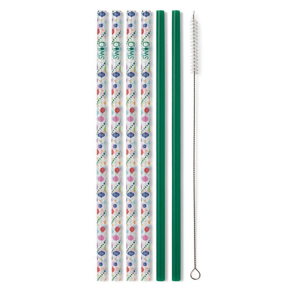 O Christmas Tree + Green Reusable Straw Set