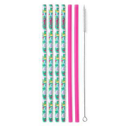 Paradise + Hot Pink Reusable Straw Set