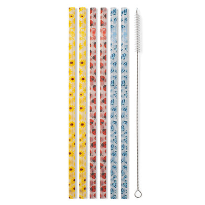 Juego de pajitas reutilizables para picnic
