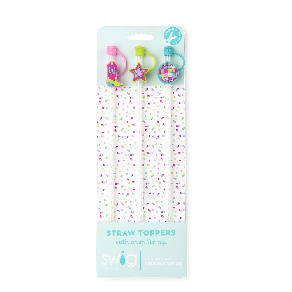 Disco Cowgirl Straw Topper Set